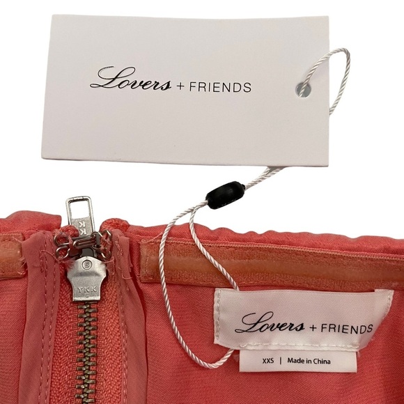 Lovers + Friends Pink Strapless Dress High Slit Maxi Extra Extra Small XXS - Picture 2 of 11